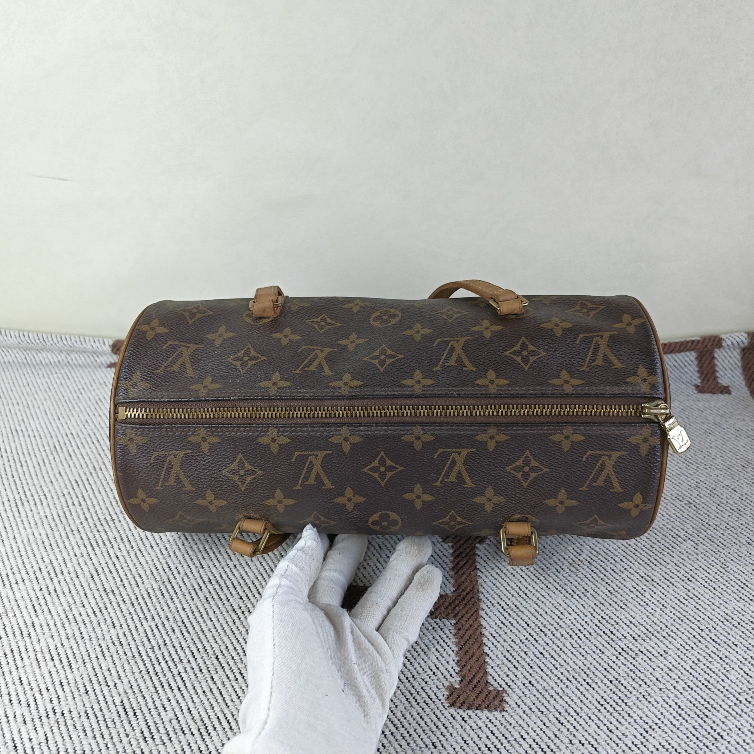 LV Monogram Vintage Round Cylinder Top Handle Bag Authentic - Image 2