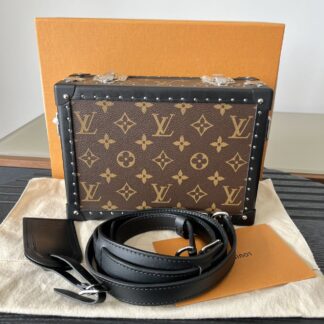 LV Louis Vuitton Monogram Hard Box Clutch Box 20 Authentic