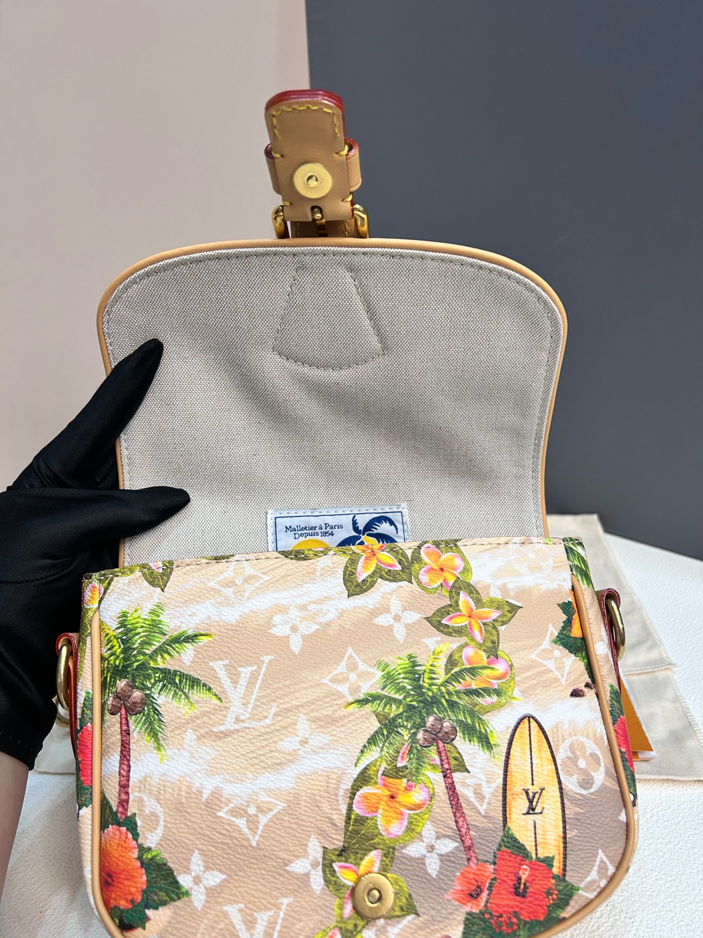 LV Montsouris Messenger PM Coated Canvas Crossbody Authentic - Image 9
