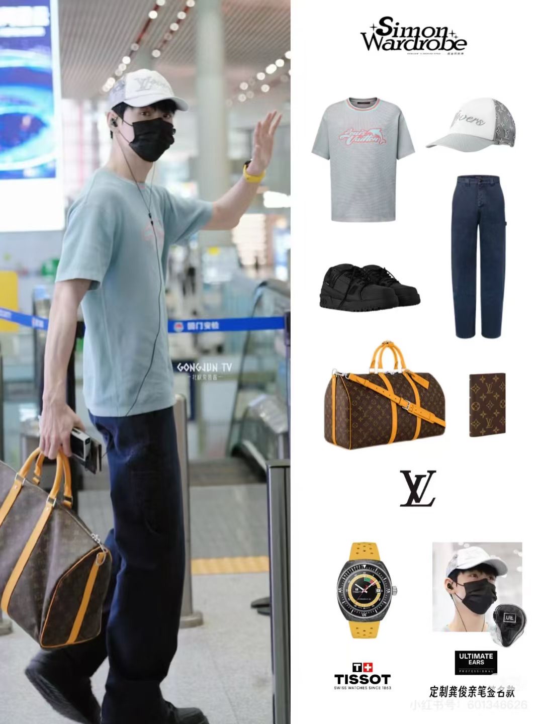LV Keepall 50 Classic Monogram Travel Duffle Bag Yellow Trim Authentic - Image 2