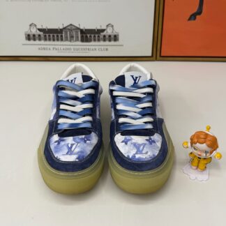 Louis Vuitton LV Ollie Blue Ink Sneakers Size 8 Authentic