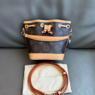 Louis Vuitton Nano Noé Bucket Bag Monogram Canvas Authentic