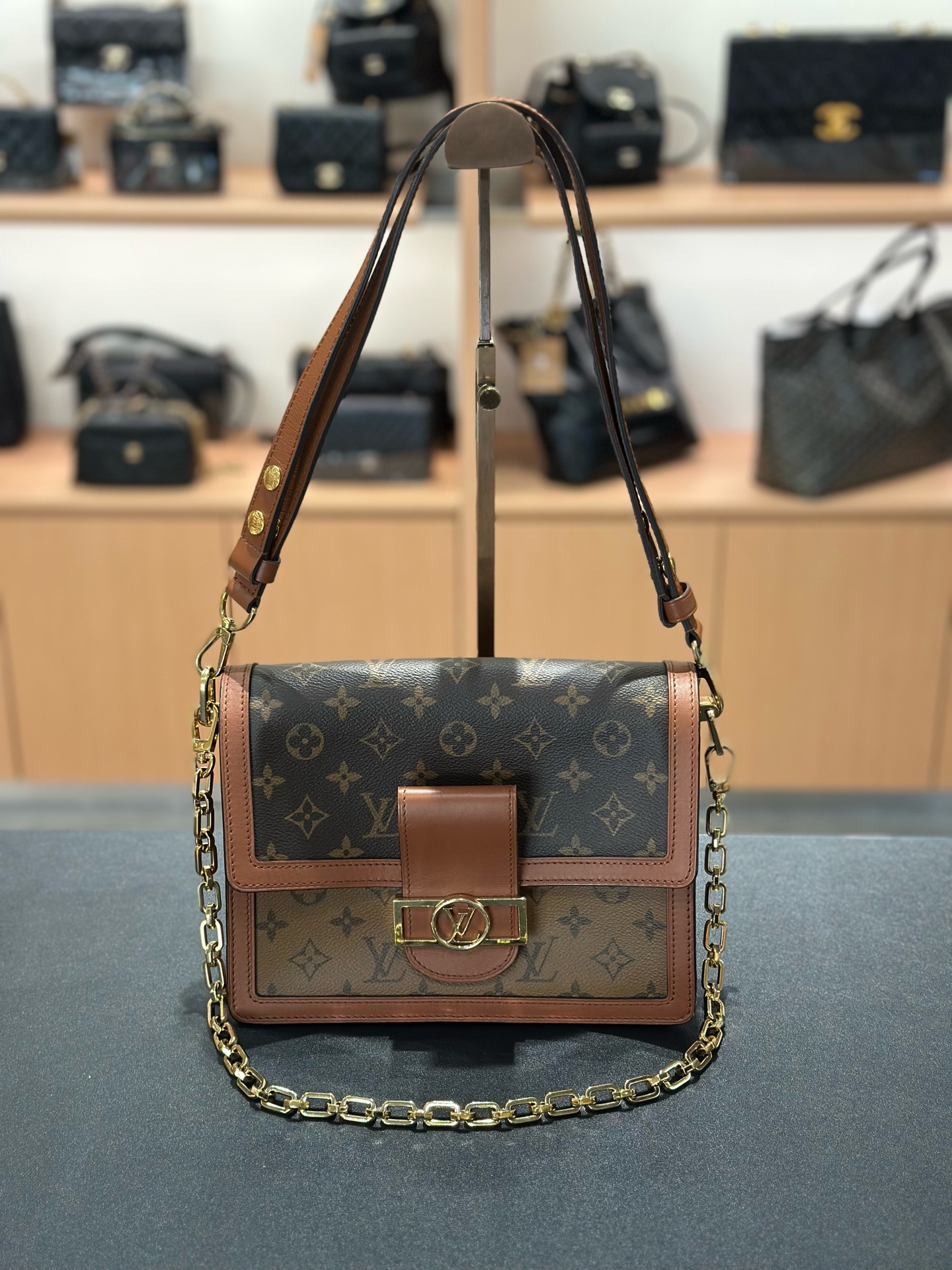 Louis Vuitton Dauphine Bicolor Chip Medium 25x17x10.5 Authentic