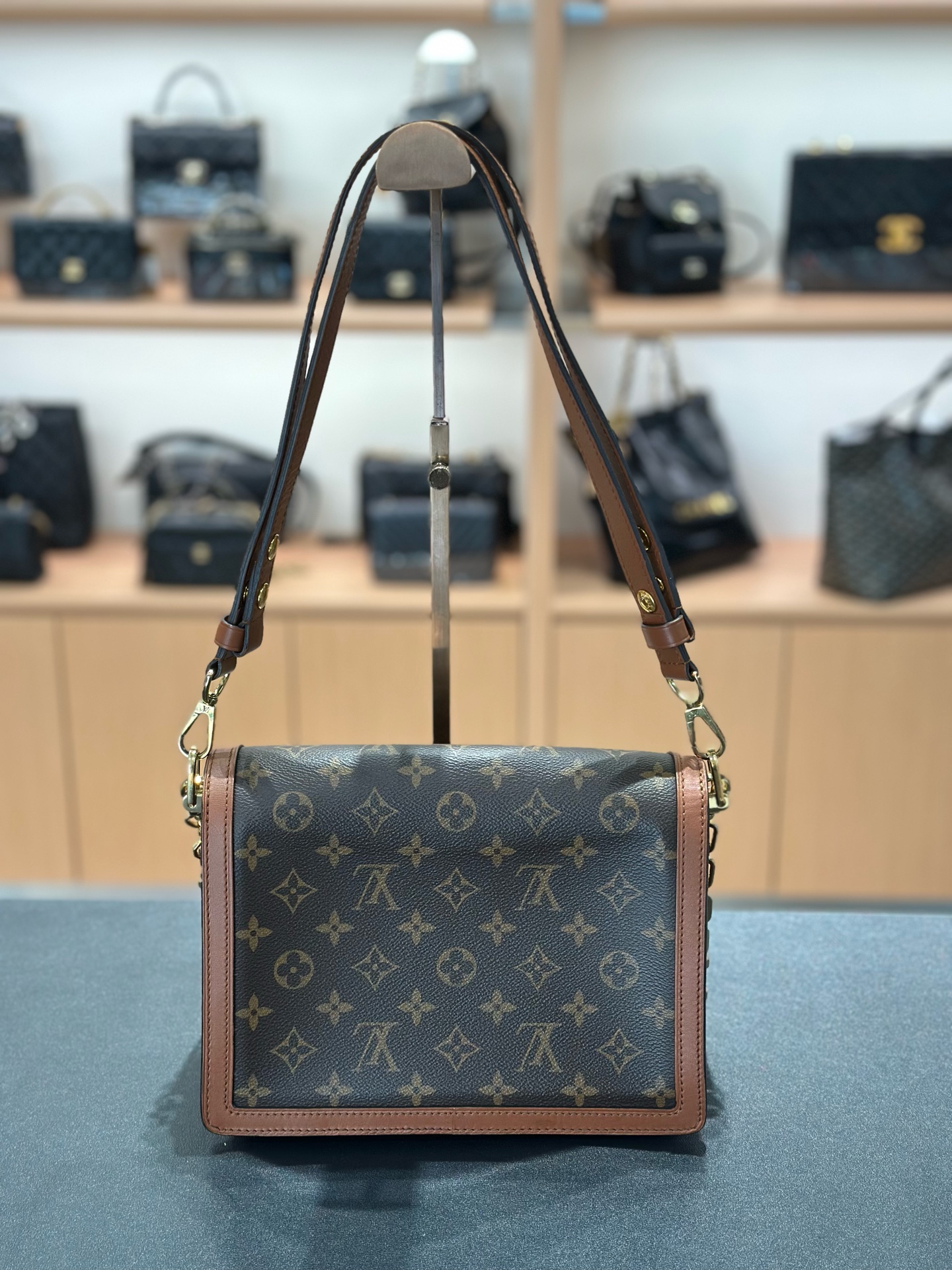Louis Vuitton Dauphine Bicolor Chip Medium 25x17x10.5 Authentic - Image 4