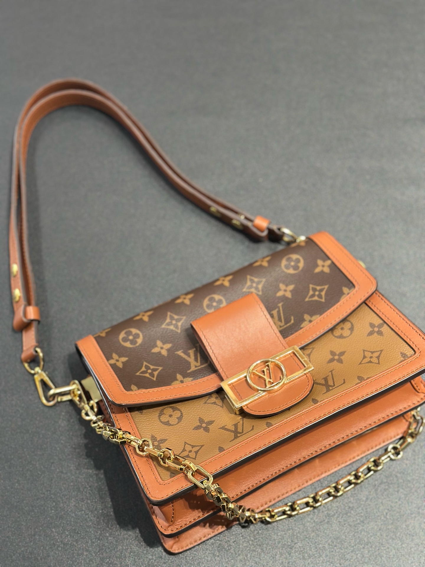 Louis Vuitton Dauphine Bicolor Chip Medium 25x17x10.5 Authentic - Image 5