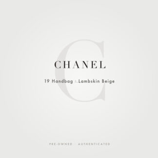 Chanel 19 Handbag Lambskin Beige